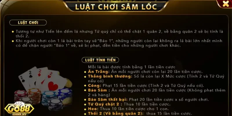 cách chơi Sâm Lốc Go88 Quy luật trong cách chơi Sâm Lốc Go88 chi tiết nhất