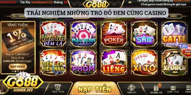 Trang Chủ Go88 - Cổng Game Đổi Thưởng Uy tín Hàng Đầu Việt Nam 17 Trải nghiệm những trò đỏ đen cùng casino Go88
