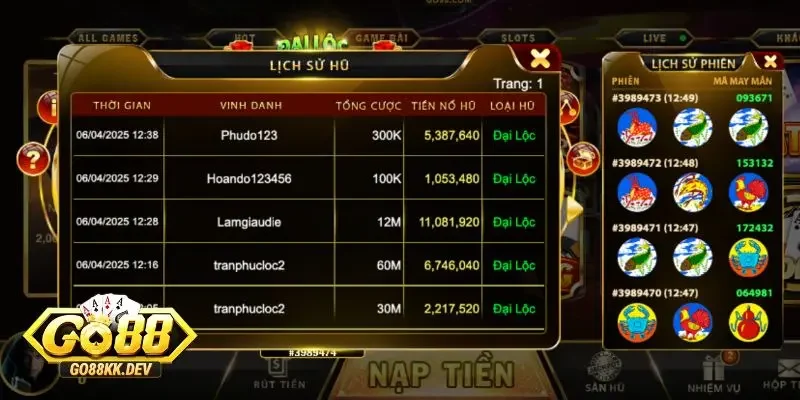 Anh Tuyen01 bùng nổ tại Bầu Cua Go88, thu về 180 triệu tiền thưởng Anh Tuyen01 bùng nổ tại Bầu Cua Go88, thu về 180 triệu tiền thưởng