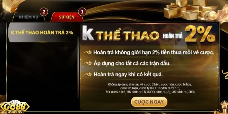 Go88 có tổ chức sự kiện và khuyến mãi gì không Hoàn trả không giới hạn